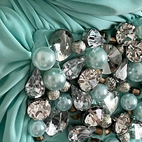 Aqua Jeweled Gown - Picture 7 of 12